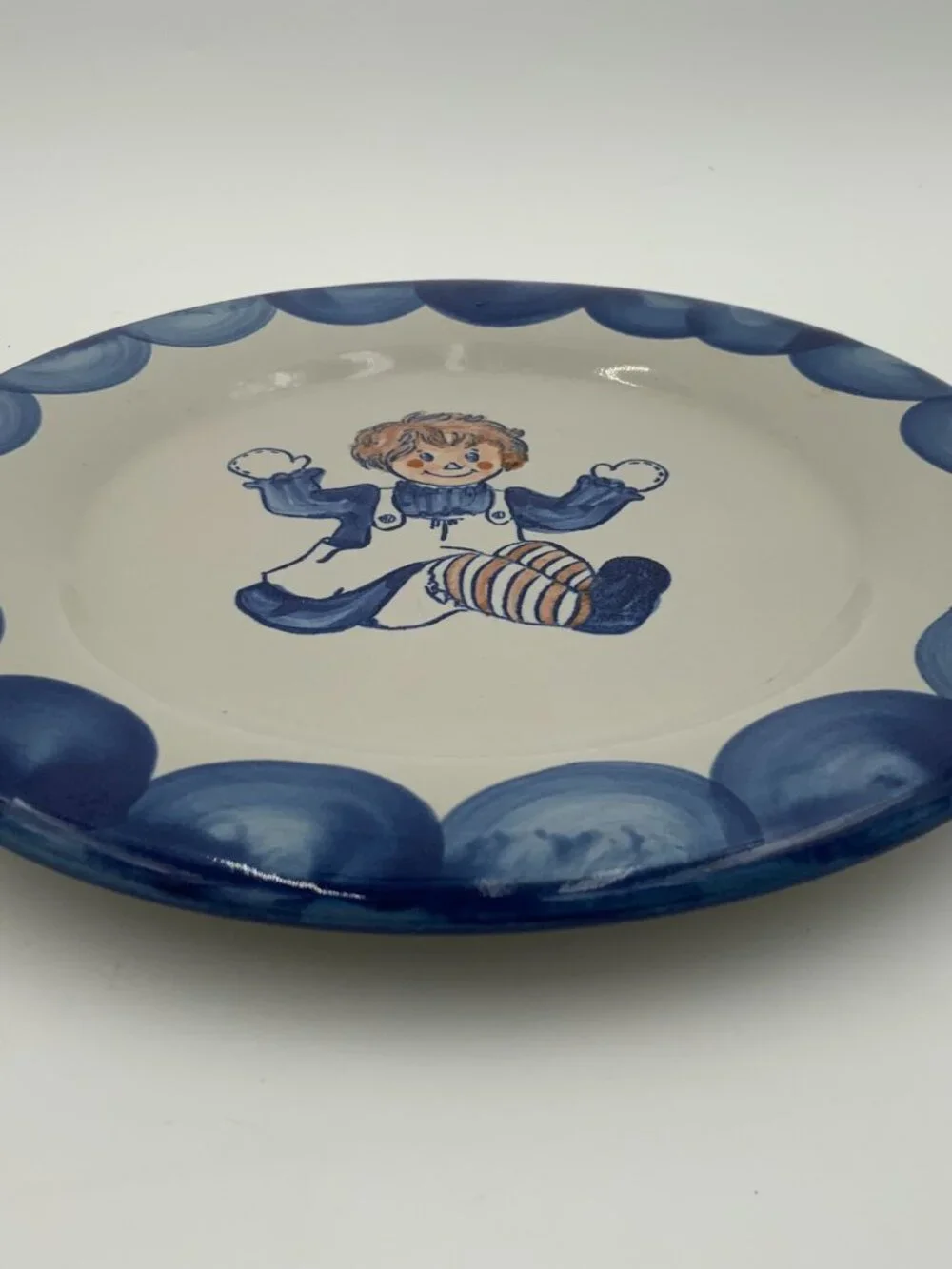 Hand Painted Louisville Stoneware Raggedy Ann Doll Vintage Plate